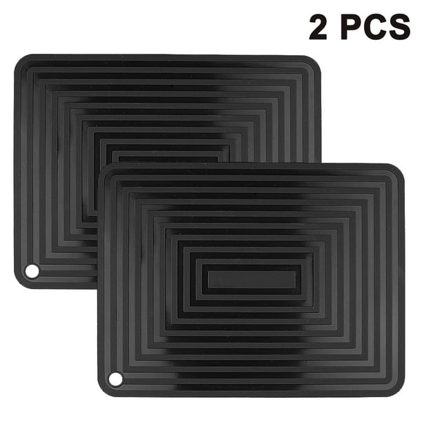 VECELO Silicone Pot Trivet Mats Hot Pot Holders Drying Mat Extra Thick Countertop Mat for Hot Dish Non-Slip and Heat Resistant 4pcs Black VECELO Silicone Pot Trivet Mats Hot Pot Holders Drying Mat Extra Thick Countertop Mat for Hot Dish Non-Slip and Heat Resistant 4pcs Black